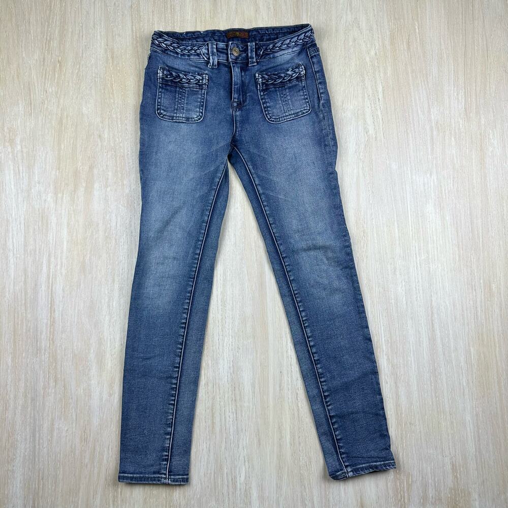 7 for all Mankind Braid Waist Detail Skinny Jeans Everyday Wear Girl's Kid 12